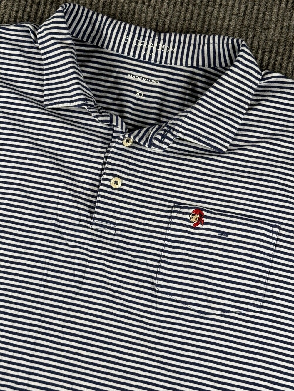B. Draddy Golf Polo Mens XL Gasparilla Golf Club Navy Light Blue Performance